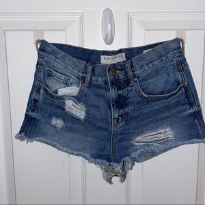 High Waisted Blue Denim Festival Shorts